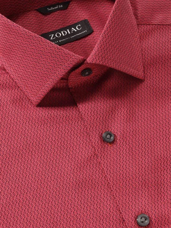 Savuto Maroon Solid Full Sleeve Single Cuff Tailored Fit Semi Formal Dark Cotton Shirt