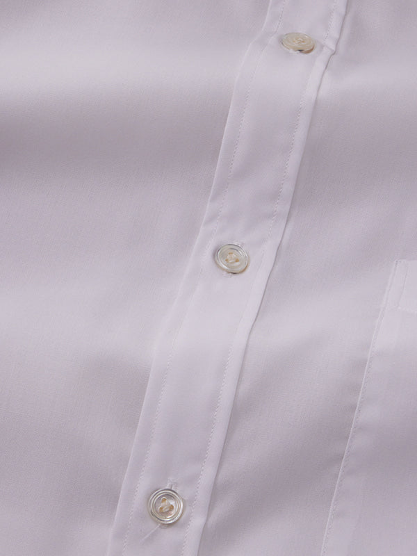Splendido White Solid Full Sleeve Single Cuff Classic Fit Classic Formal Non Iron Cotton Shirt