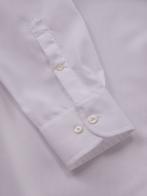Splendido White Solid Full Sleeve Single Cuff Classic Fit Classic Formal Non Iron Cotton Shirt