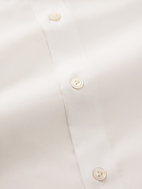 Splendido White Solid Full Sleeve Single Cuff Tailored Fit Classic Formal Non Iron Cotton Without Pocket Shirt