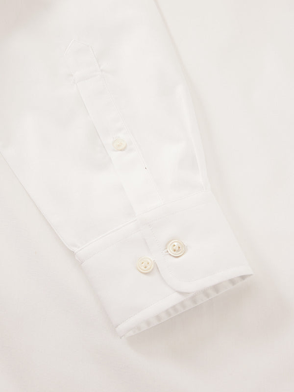 Splendido White Solid Full Sleeve Single Cuff Tailored Fit Classic Formal Non Iron Cotton Without Pocket Shirt