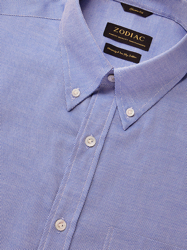 Structure Ink Solid Full Sleeve Single Cuff Classic Fit Classic Formal Two Ply Mercerized Cotton Shirt