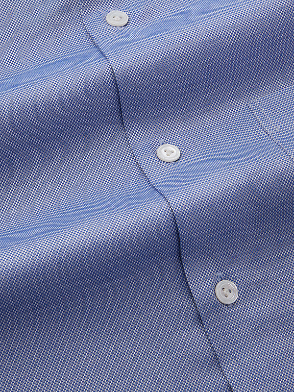 Structure Ink Solid Full Sleeve Single Cuff Tailored Fit Classic Formal Two Ply Mercerized Cotton Without Pocket Shirt