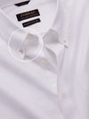 Structure White Solid Full Sleeve Single Cuff Tailored Fit Classic Formal Two Ply Mercerized Cotton Shirt