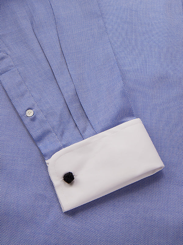 Structure Ink Solid Full Sleeve Double Cuff Classic Fit Classic Formal Two Ply Mercerized Cotton Shirt