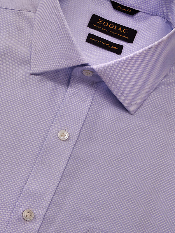 Structure Sky Solid Full Sleeve Single Cuff Classic Fit Classic Formal Two Ply Mercerized Cotton Shirt