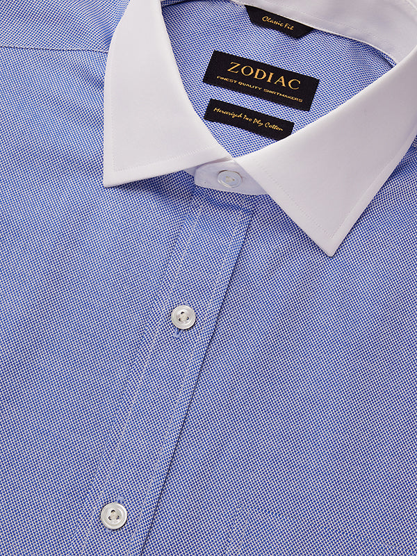 Structure Ink Solid Full Sleeve Single Cuff Classic Fit Classic Formal Two Ply Mercerized Cotton Shirt