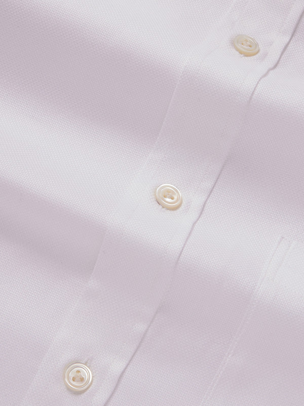 Structure White Solid Half Sleeve Classic Fit Classic Formal Two Ply Mercerized Cotton Shirt