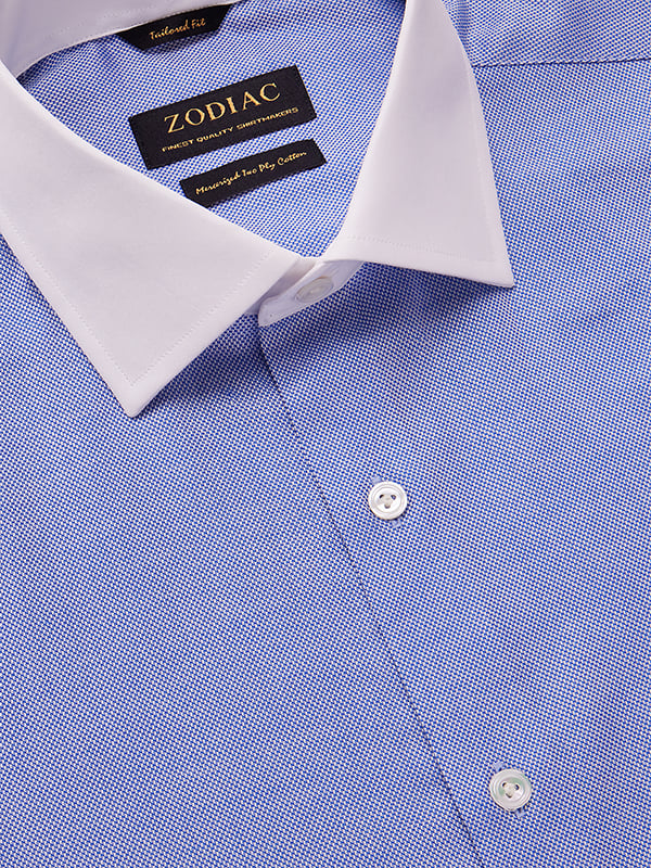 Structure Ink Solid Full Sleeve Double Cuff Tailored Fit Classic Formal Two Ply Mercerized Cotton Shirt