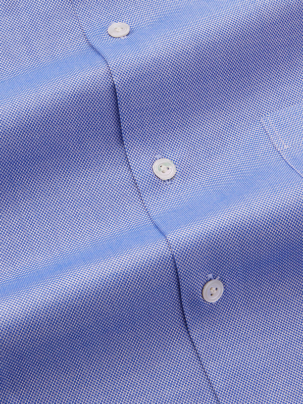 Structure Ink Solid Full Sleeve Double Cuff Tailored Fit Classic Formal Two Ply Mercerized Cotton Shirt