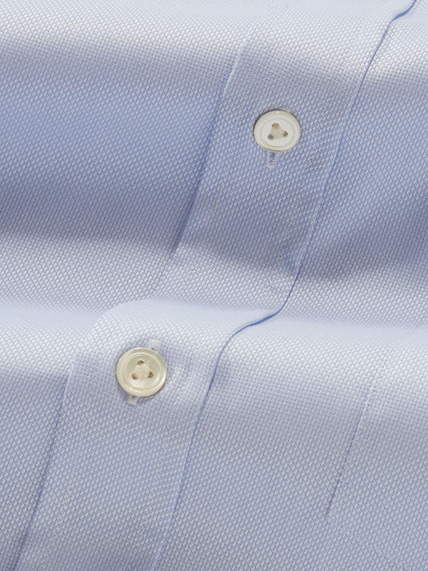 Structure Sky Solid Full Sleeve Single Cuff Classic Fit Classic Formal Two Ply Mercerized Cotton Shirt
