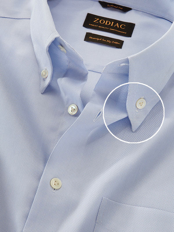 Structure Sky Solid Full Sleeve Single Cuff Tailored Fit Classic Formal Two Ply Mercerized Cotton Without Pocket Shirt