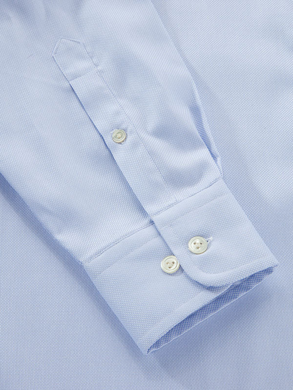 Structure Sky Solid Full Sleeve Single Cuff Tailored Fit Classic Formal Two Ply Mercerized Cotton Shirt