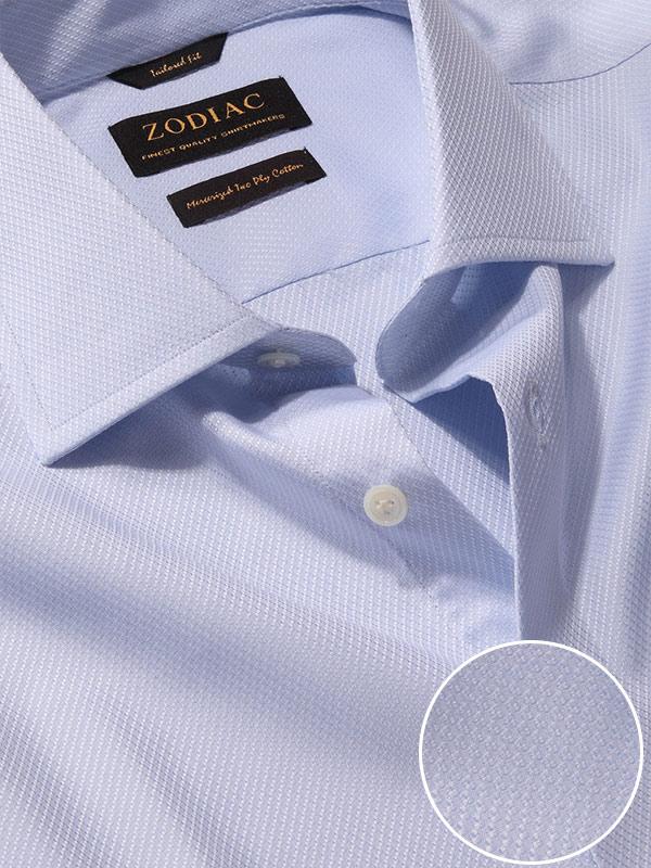 Tramonti Sky Solid Full Sleeve Single Cuff Tailored Fit Classic Formal Two Ply Mercerized Cotton Shirt