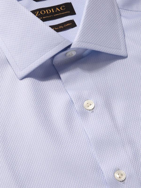 Tramonti Sky Solid Full Sleeve Single Cuff Tailored Fit Classic Formal Two Ply Mercerized Cotton Shirt