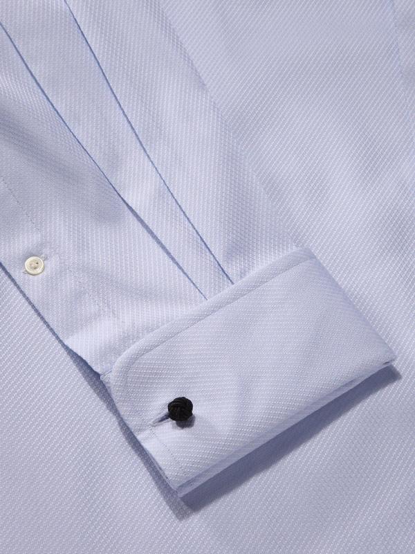 Tramonti Sky Solid Full Sleeve Single Cuff Tailored Fit Classic Formal Two Ply Mercerized Cotton Shirt