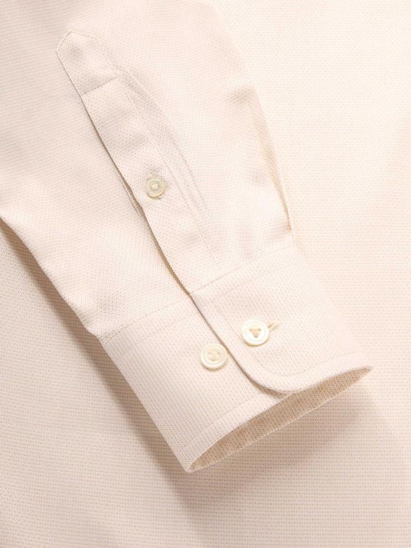 Tramonti Cream Solid Full Sleeve Single Cuff Classic Fit Classic Formal Two Ply Mercerized Cotton Shirt
