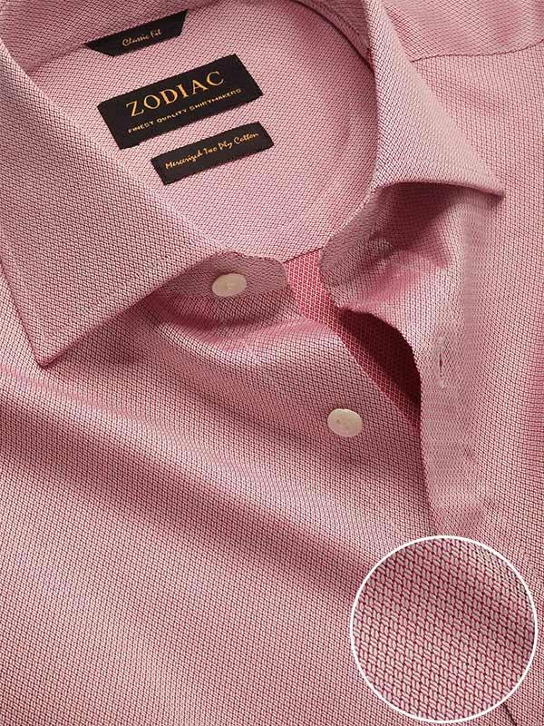 Tramonti Rose Solid Full Sleeve Single Cuff Classic Fit Classic Formal Two Ply Mercerized Cotton Shirt