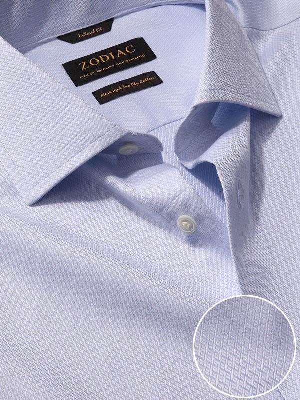 Tramonti Sky Solid Full Sleeve Single Cuff Tailored Fit Classic Formal Two Ply Mercerized Cotton Shirt