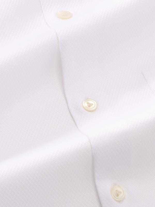 Tramonti White Solid Full Sleeve Single Cuff Tailored Fit Classic Formal Two Ply Mercerized Cotton Shirt