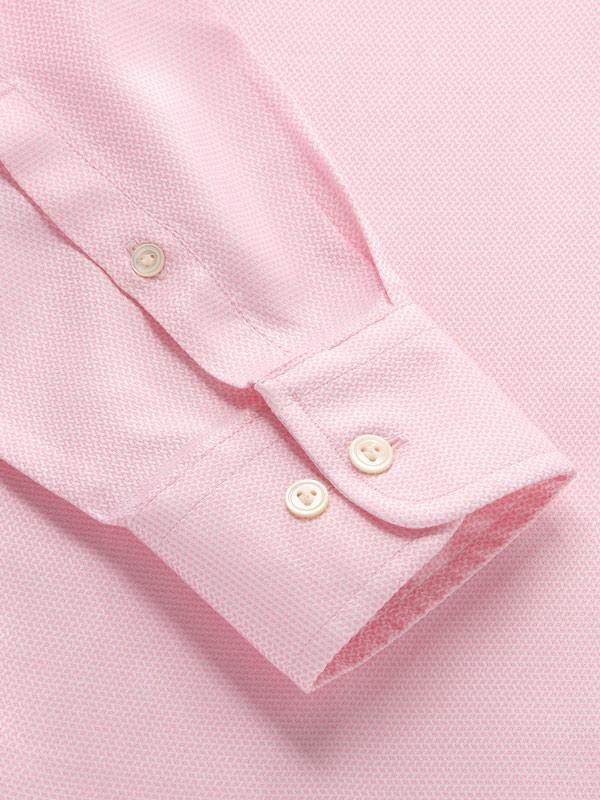Tramonti Pink Solid Full Sleeve Single Cuff Tailored Fit Classic Formal Two Ply Mercerized Cotton Shirt