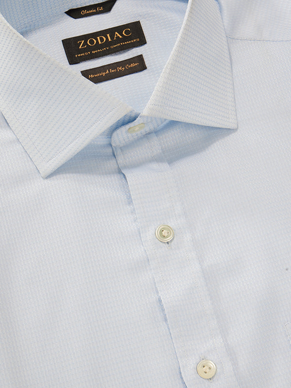 Tramonti Sky Solid Full Sleeve Single Cuff Classic Fit Classic Formal Two Ply Mercerized Cotton Shirt