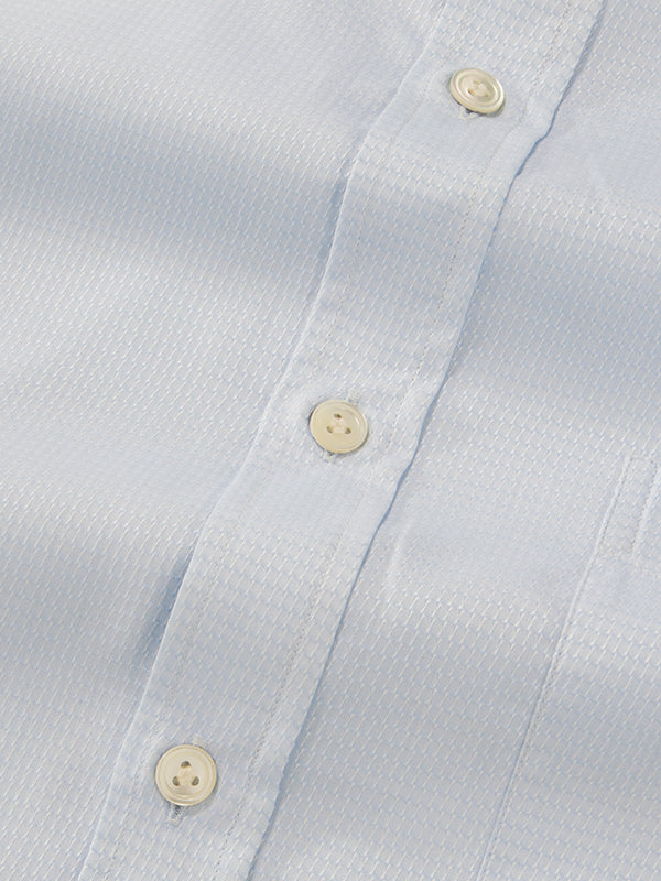 Tramonti Sky Solid Full Sleeve Single Cuff Classic Fit Classic Formal Two Ply Mercerized Cotton Shirt