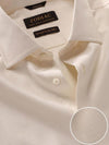 Tramonti Cream Solid Full Sleeve Single Cuff Tailored Fit Classic Formal Two Ply Mercerized Cotton Shirt