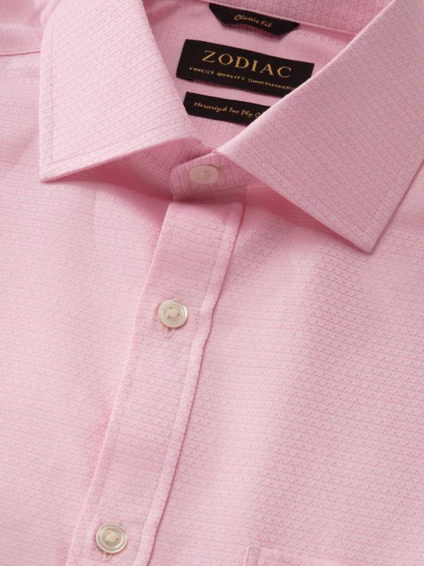 Tramonti Pink Solid Full Sleeve Single Cuff Classic Fit Classic Formal Two Ply Mercerized Cotton Shirt