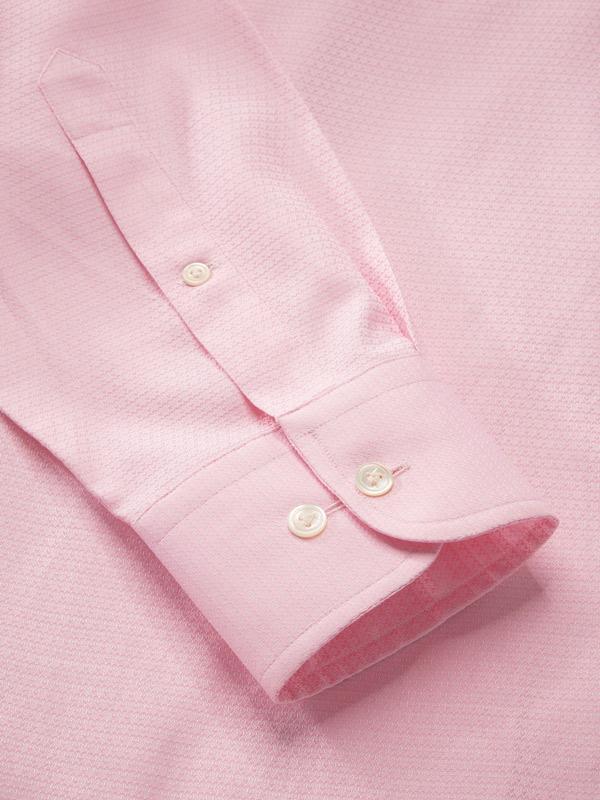 Tramonti Pink Solid Full Sleeve Single Cuff Classic Fit Classic Formal Two Ply Mercerized Cotton Shirt