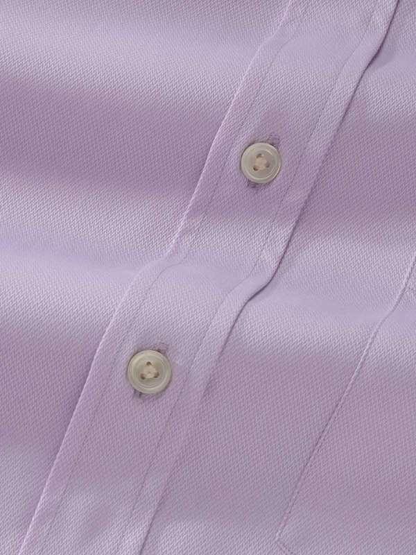 Tramonti Lilac Solid Full Sleeve Single Cuff Classic Fit Classic Formal Two Ply Mercerized Cotton Shirt