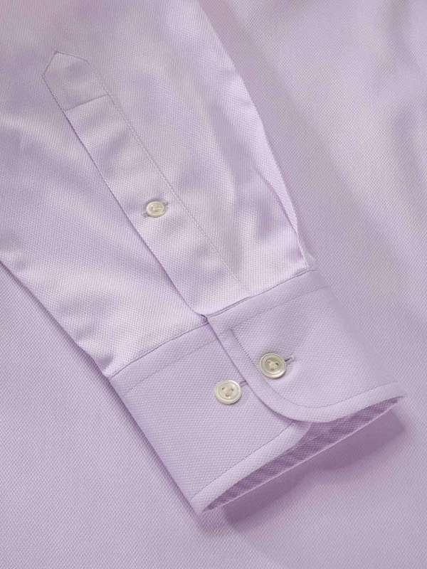 Tramonti Lilac Solid Full Sleeve Single Cuff Classic Fit Classic Formal Two Ply Mercerized Cotton Shirt