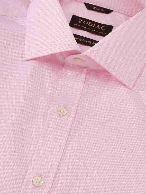 Tramonti Pink Solid Full Sleeve Single Cuff Classic Fit Classic Formal Two Ply Mercerized Cotton Shirt