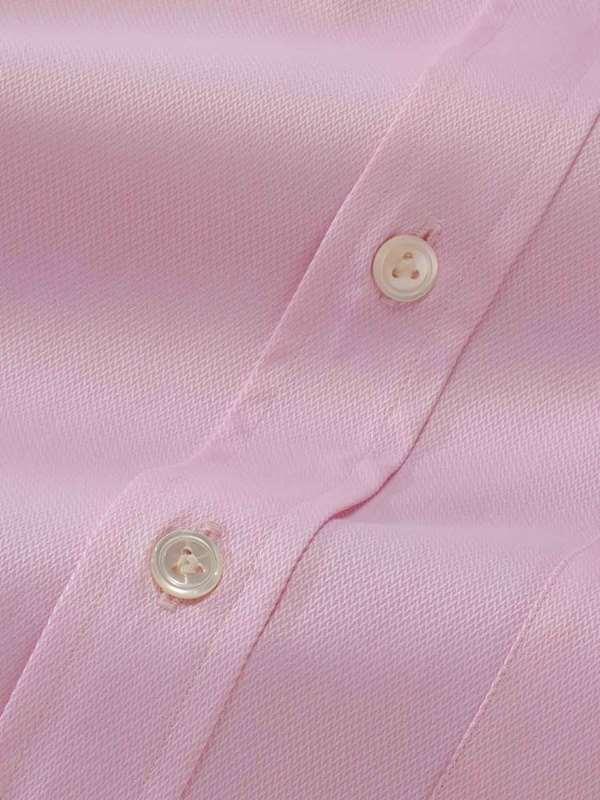 Tramonti Pink Solid Full Sleeve Single Cuff Classic Fit Classic Formal Two Ply Mercerized Cotton Shirt