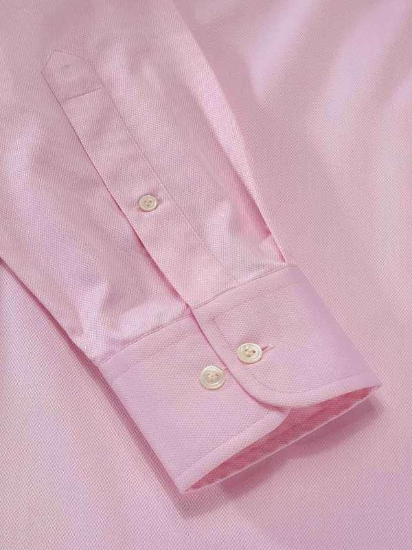 Tramonti Pink Solid Full Sleeve Single Cuff Classic Fit Classic Formal Two Ply Mercerized Cotton Shirt