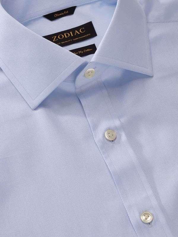 Tramonti Sky Solid Full Sleeve Single Cuff Classic Fit Classic Formal Two Ply Mercerized Cotton Shirt