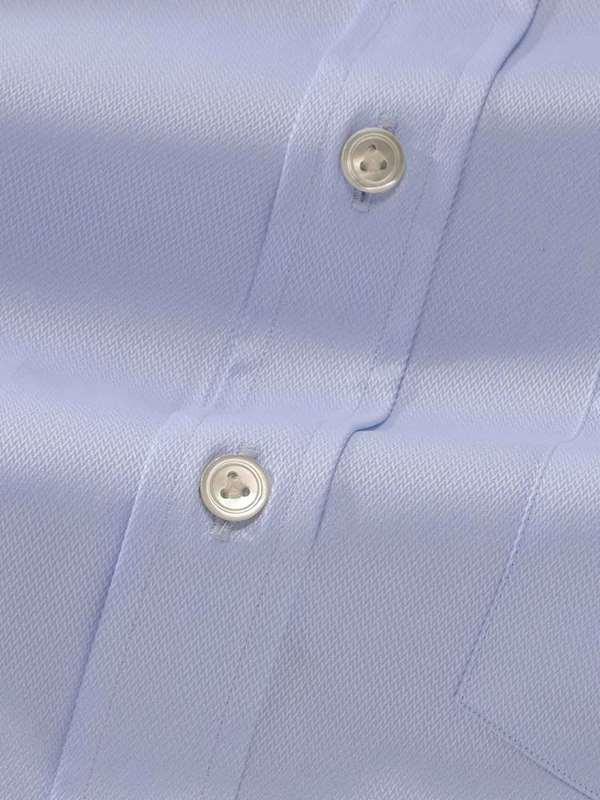 Tramonti Sky Solid Full Sleeve Single Cuff Classic Fit Classic Formal Two Ply Mercerized Cotton Shirt