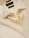 Tramonti Cream Solid Full Sleeve Double Cuff Classic Fit Classic Formal Two Ply Mercerized Cotton Shirt
