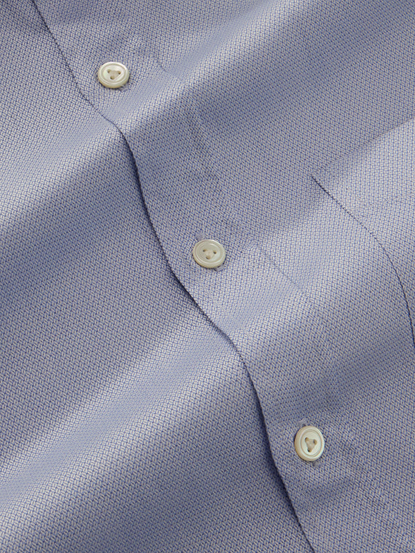 Tramonti Blue Solid Full Sleeve Single Cuff Classic Fit Classic Formal Two Ply Mercerized Cotton Shirt