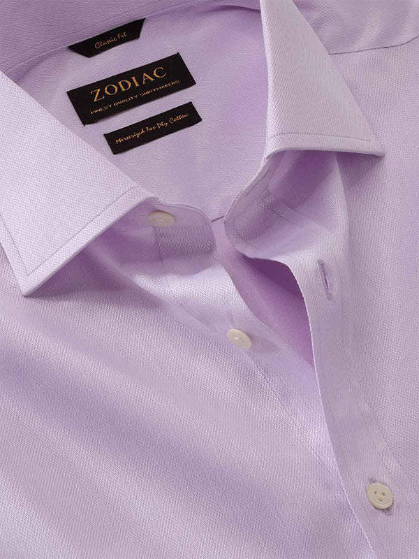 Tramonti Lilac Solid Full Sleeve Single Cuff Classic Fit Classic Formal Two Ply Mercerized Cotton Shirt