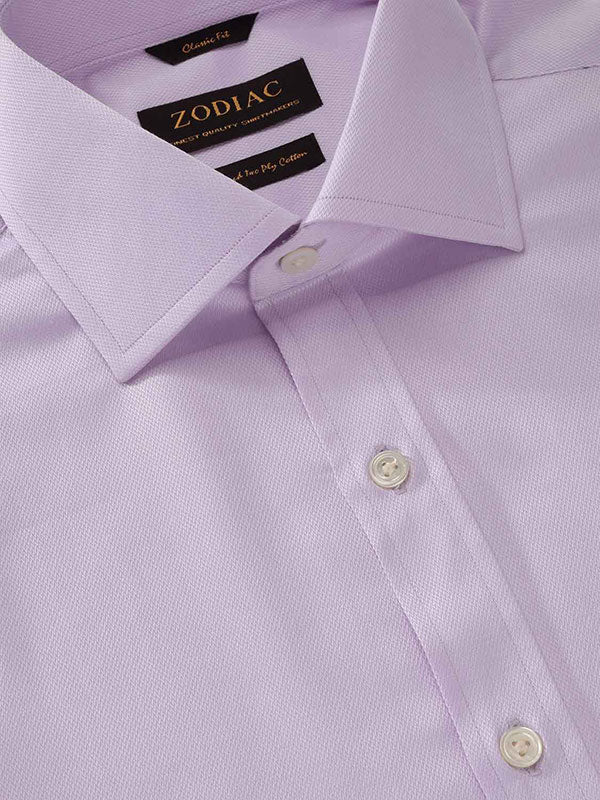 Tramonti Lilac Solid Full Sleeve Single Cuff Classic Fit Classic Formal Two Ply Mercerized Cotton Shirt