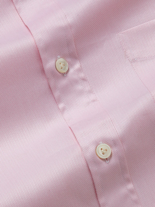 Tramonti Pink Solid Full Sleeve Single Cuff Classic Fit Classic Formal Two Ply Mercerized Cotton Shirt