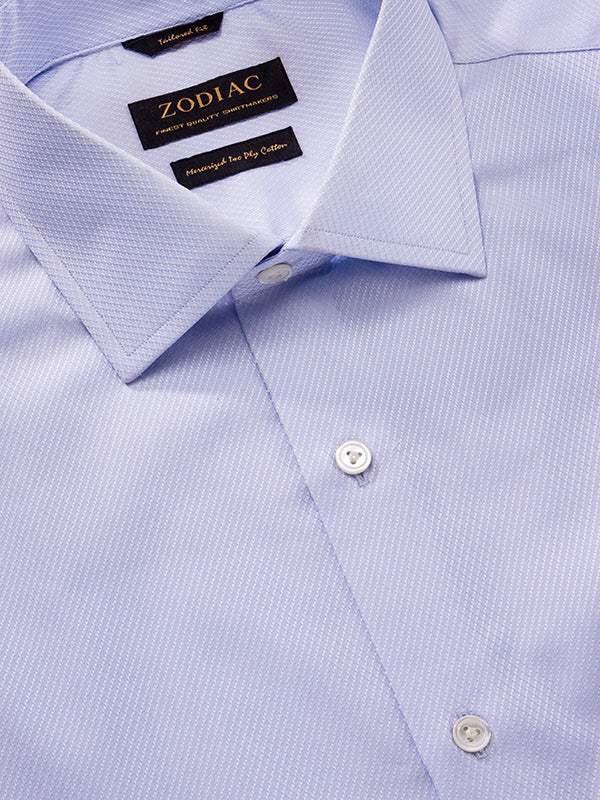 Tramonti Sky Solid Full Sleeve Double Cuff Tailored Fit Classic Formal Two Ply Mercerized Cotton Shirt