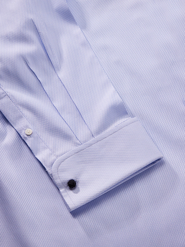 Tramonti Sky Solid Full Sleeve Double Cuff Tailored Fit Classic Formal Two Ply Mercerized Cotton Shirt