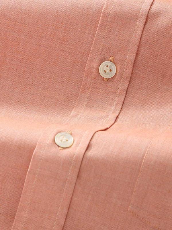 Venete  Orange Solid Half Sleeve Classic Fit Semi Formal Super Fine Cotton Shirt