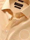 Venete  Yellow Solid Half Sleeve Classic Fit Semi Formal Super Fine Cotton Shirt