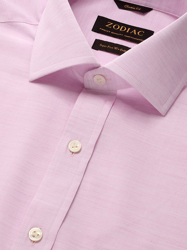 Venete  Lilac Solid Half Sleeve Classic Fit Semi Formal Super Fine Cotton Shirt