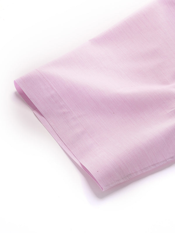 Venete  Lilac Solid Half Sleeve Classic Fit Semi Formal Super Fine Cotton Shirt