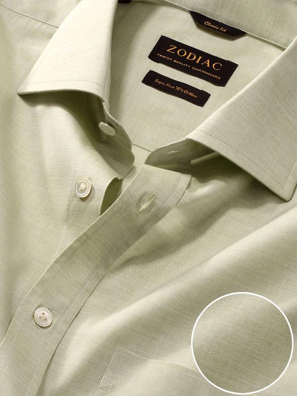 Venete  Mint Solid Half Sleeve Classic Fit Semi Formal Super Fine Cotton Shirt
