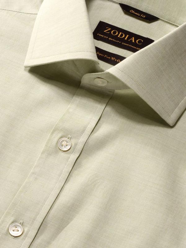 Venete  Mint Solid Half Sleeve Classic Fit Semi Formal Super Fine Cotton Shirt